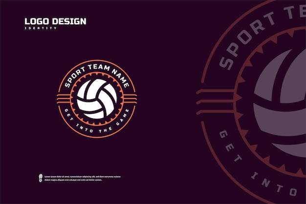 Vector logotipo de la insignia de voleibol identidad del equipo deportivo plantilla de diseño de torneo de voleibol insignia de esport