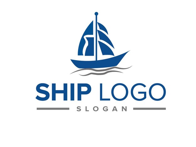 logotipo insigniaLogotipo marino diseño minimalista degradado de lujo