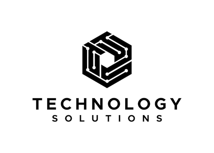 Vector logotipo de inspiración de letra t doble con vector de icono de tipo hexágono de punto de conexión de tecnología abstracta
