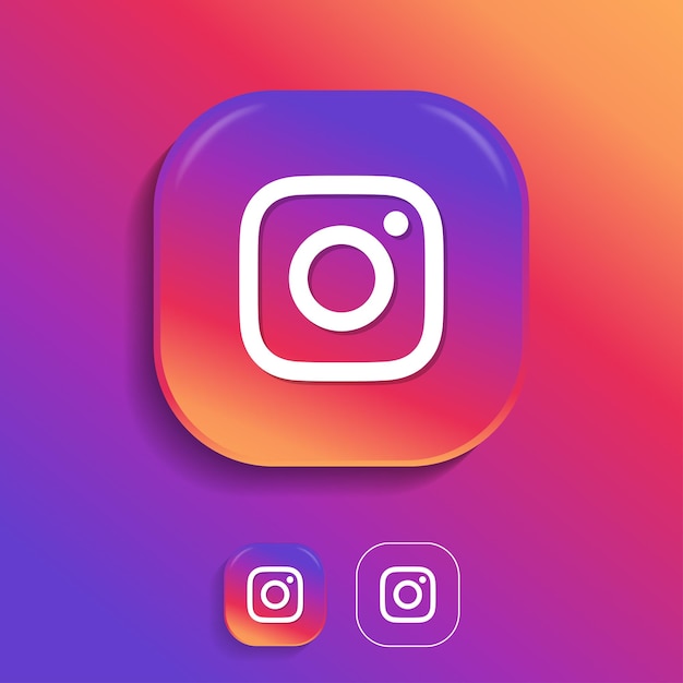 Logotipo de Instagram en un estilo 3d moderno