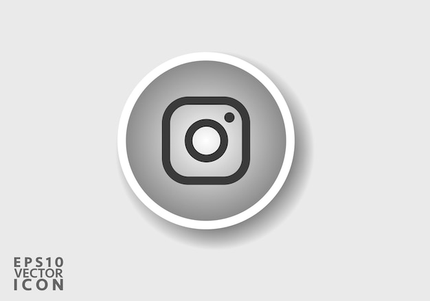 Logotipo de Instagram Logotipo de icono de redes sociales realista Plantilla de icono plano de Instagram color negro