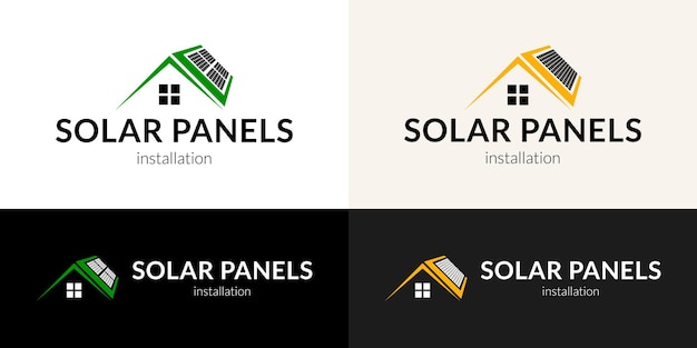 Logotipo de instalación de paneles solares Vector