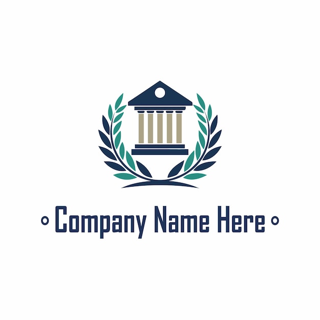 El logotipo de la institución legal con la corona de laurel