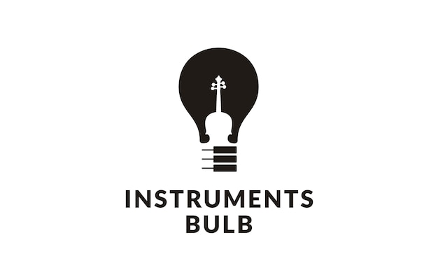 Logotipo de instrumentos musicales y bulbos