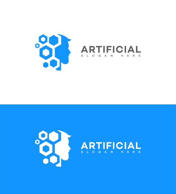 Vector logotipo de inteligencia artificial icono marca identidad signo símbolo