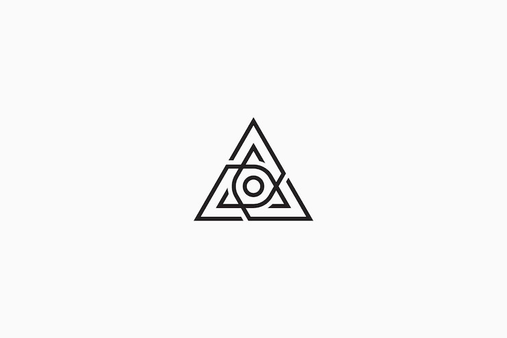 Vector logotipo de inteligencia artificial vision and mind network concepto futurista