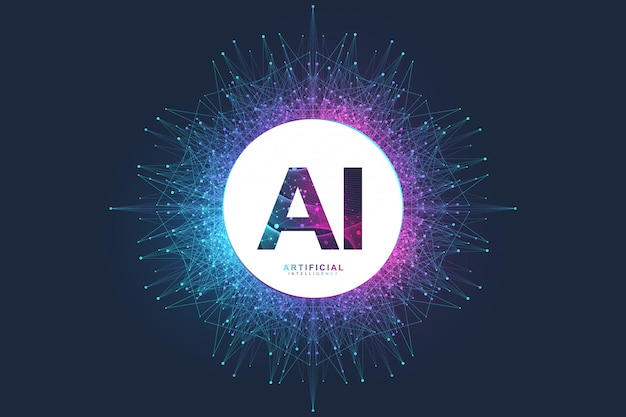 Vector logotipo de inteligencia artificial