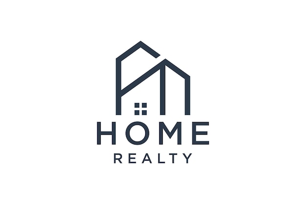 logotipo inteligente creativo para el hogar que detalla con un fondo limpio