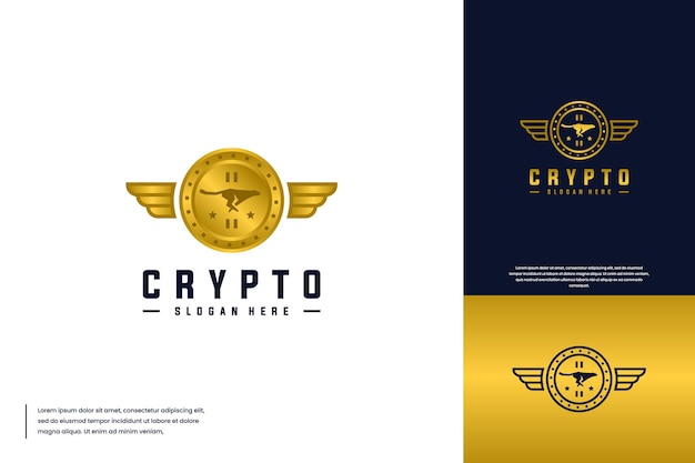 logotipo de inversión con moneda digital y concepto de guepardo plantilla de diseño de logotipo rápido
