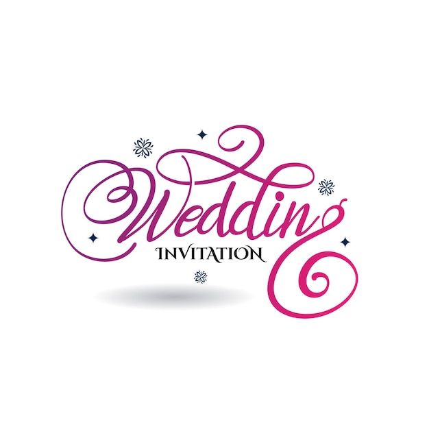Logotipo de invitación de boda con letras de caligrafía