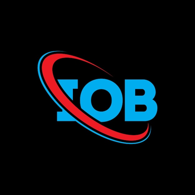 Logotipo de IOB Diseño de logotipo de letra de IOB Iniciales Logotipo IOB vinculado con círculo y mayúscula Logotipo de monograma IOB Tipografía para negocios tecnológicos y marca inmobiliaria