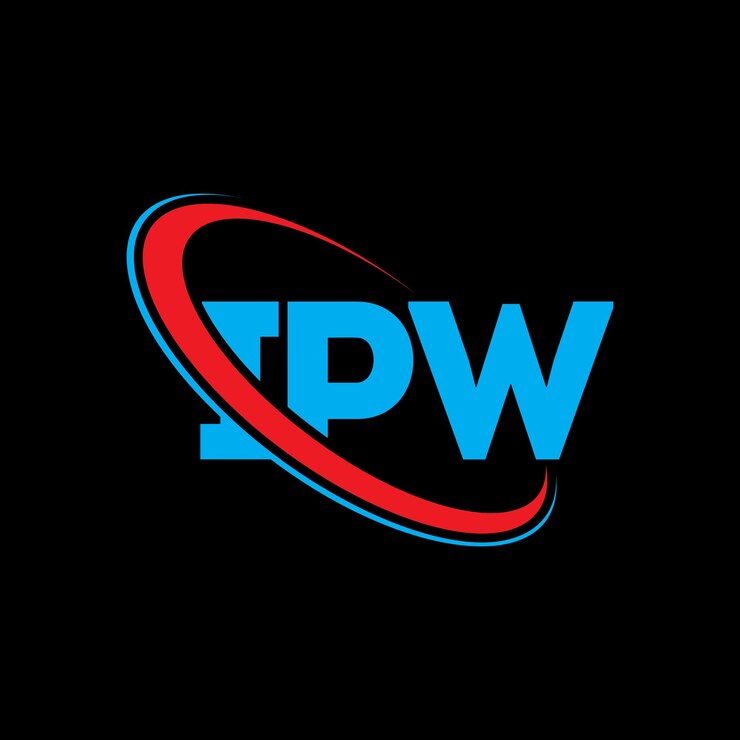 Vector logotipo ipw letra ipw diseño de letra ipw iniciales ipw logotipo vinculado con círculo y mayúscula monograma logotipo ipw tipografía para negocios de tecnología y marca inmobiliaria
