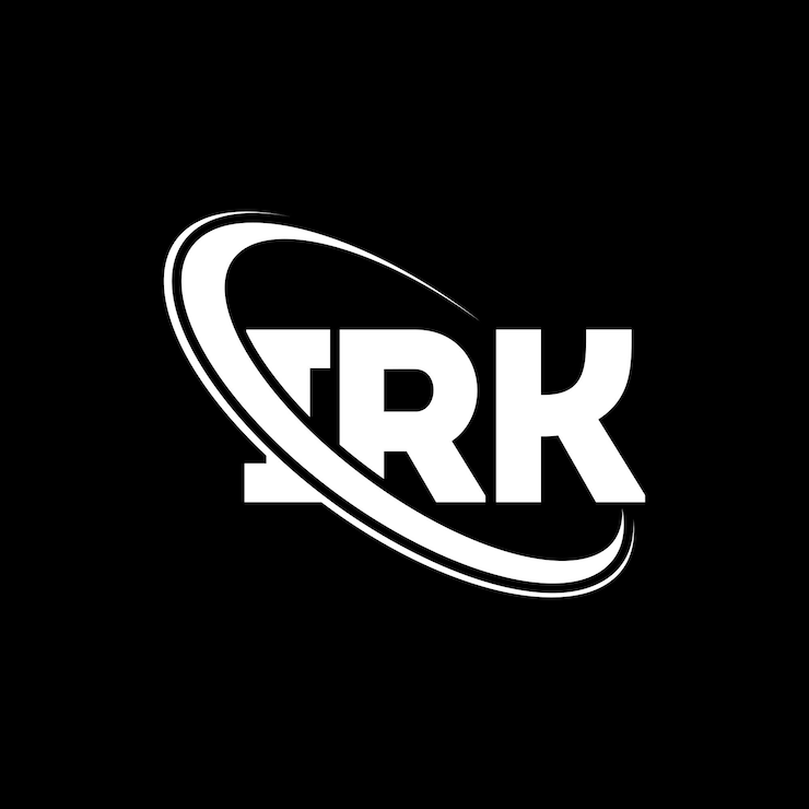 Vector el logotipo irk, la letra irk, las iniciales irk, el logotipo vinculado con círculo y mayúscula, el monograma irk y la tipografía irk para el negocio tecnológico y la marca inmobiliaria.