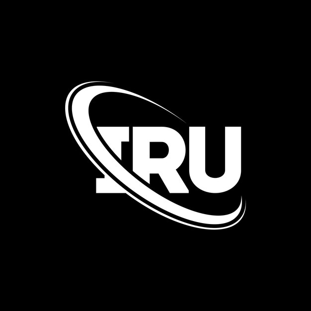 El logotipo de la IRU, la letra IRU, las iniciales, el logotipo IRU vinculado con círculo y mayúscula, el monograma, el logotipografía IRU para el negocio tecnológico y la marca inmobiliaria.