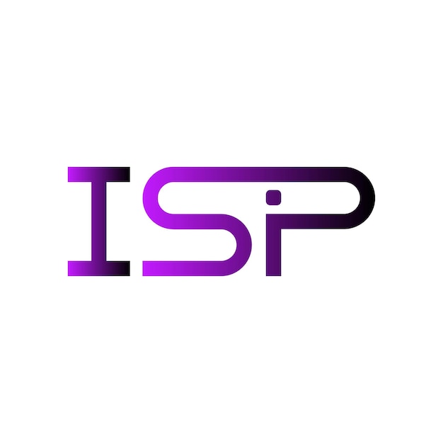 El logotipo de ISP es una tipografía abstracta, un diseño vectorial moderno y minimalista.