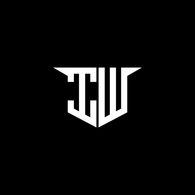 Vector el logotipo de iw modern construction con diseño simétrico