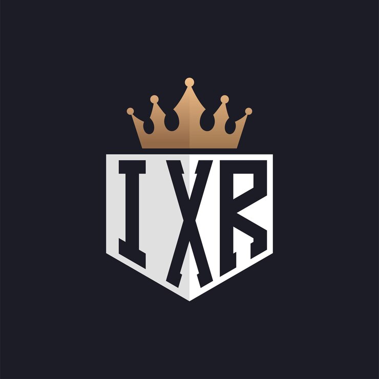 Vector logotipo ixr de lujo con corona iniciales elegantes logotipo de letras ixr para marcas exclusivas monograma de letras ix r para empresas de alta gama