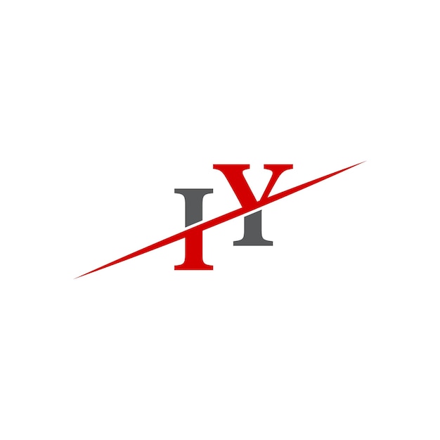 Logotipo IY minimalista con línea diagonal dinámica