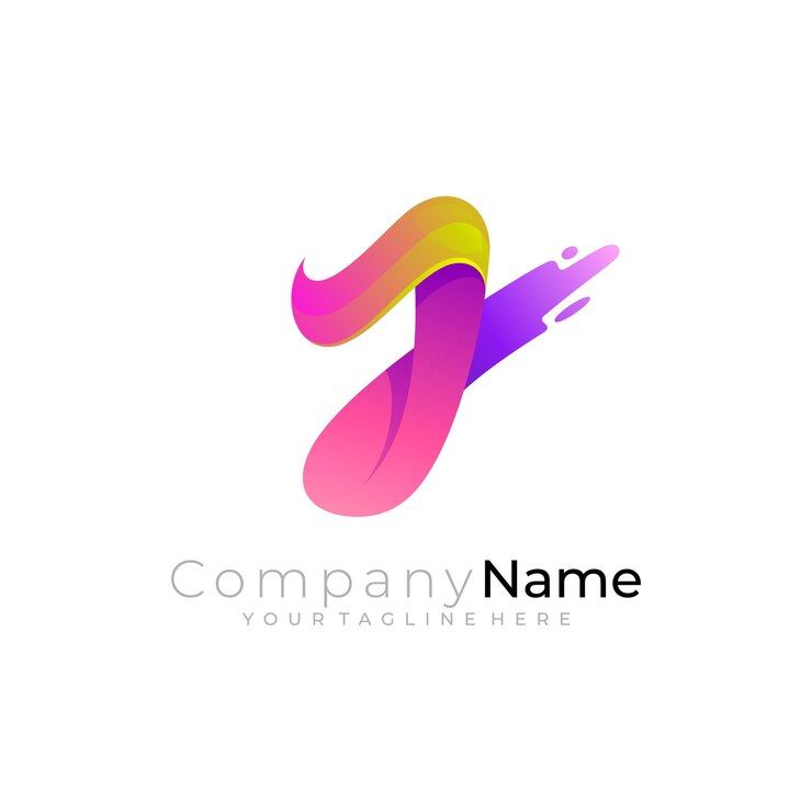 Vector logotipo de j logotipo de letra j con vector de diseño swoosh colorido
