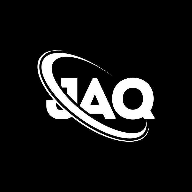 Vector el logotipo de jaq, la letra jaq, el diseño del logotipo de la carta jaq, las iniciales del logotipo jaq vinculadas con círculo y mayúsculas, el logotipo del monograma jaq, tipografía para negocios tecnológicos y marca inmobiliaria.