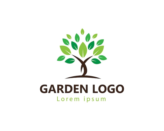 Logotipo de jardín logotipo de árbol logotipo de licencia