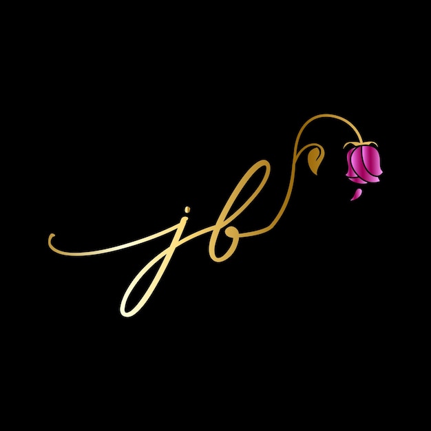 Logotipo jb monogram para celebración, boda, tarjeta de felicitación, plantilla de vectores de invitación