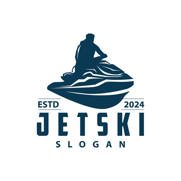 Vector el logotipo del jet ski es un diseño vectorial de carreras acuáticas extremas.