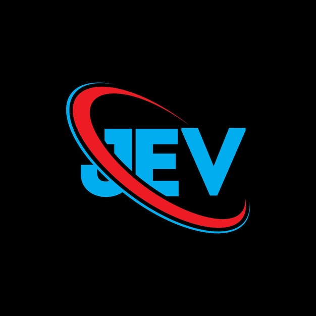 Logotipo JEV JEV letra JEV letra diseño de logotipo Iniciales JEV logotipo vinculado con círculo y mayúscula monograma logotipo JEV tipografía para negocios de tecnología y marca inmobiliaria