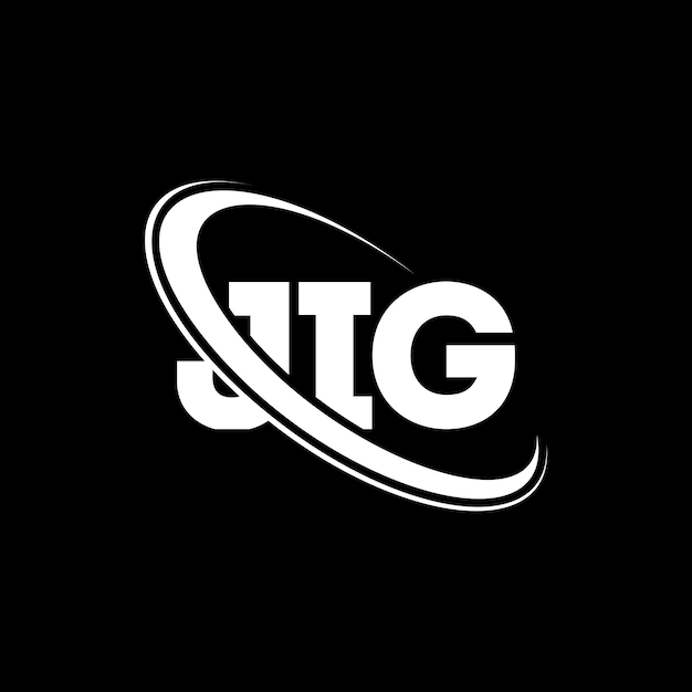 Logotipo JIG JIG letra JIG letra diseño logotipo iniciales logotipo JIG vinculado con círculo y mayúscula logotipo monograma JIG tipografía para negocios de tecnología y marca inmobiliaria