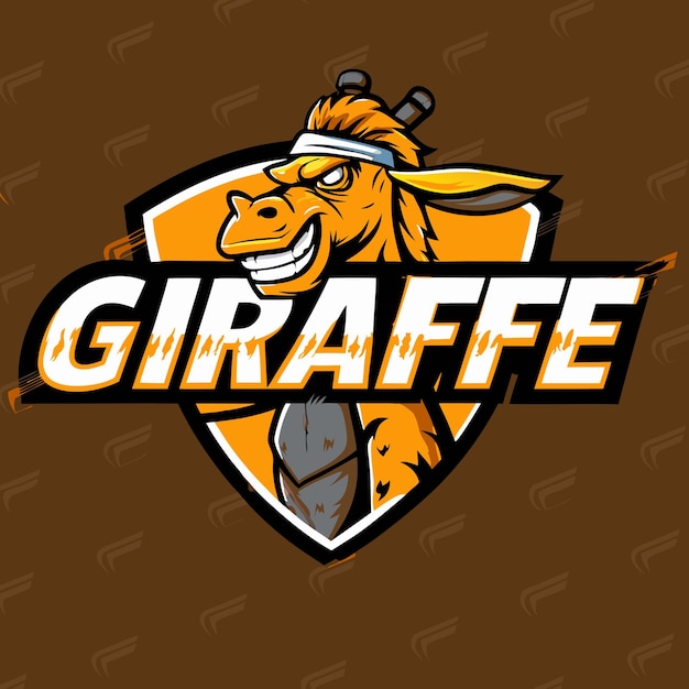 un logotipo de jirafa con un león en él