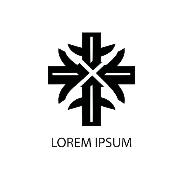 Vector un logotipo de jishu crose negro sobre un fondo blanco
