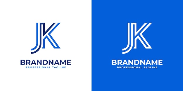 Vector el logotipo jk line monogram es adecuado para negocios con las iniciales jk o kj