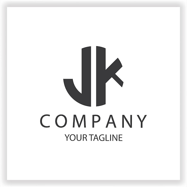 Logotipo JK monograma sencillo y moderno círculo de color negro plantilla de diseño de vector premium elegante eps 10