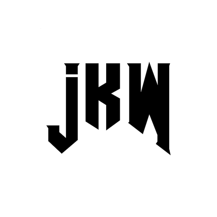 Vector el logotipo de jkw es una combinación de colores blanco y negro, el logotipo jkw es un vector, el icono jkw es el alfabeto jkw es la tipografía.