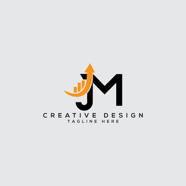 Logotipo de jm y plantilla de diseño de contabilidad financiera empresarial