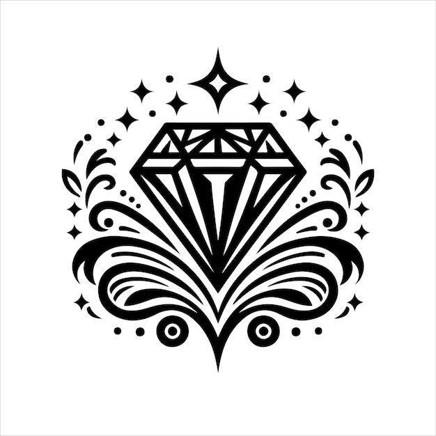 Logotipo de joyería de lujo con línea de diamantes arte de diamantes plantilla de logotipo de diamantes silueta de logotipo