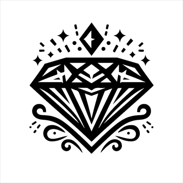 Vector logotipo de joyería de lujo con línea de diamantes arte de diamantes plantilla de logotipo de diamantes silueta de logotipo