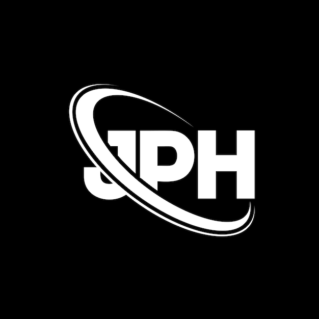 El logotipo JPH, la letra JPH, el diseño del logotipo de la carta JPH, las iniciales JPH vinculadas con un círculo y un monograma en mayúscula, el logotipo JP H, la tipografía para el negocio tecnológico y la marca inmobiliaria.