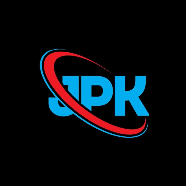 El logotipo JPK, la letra JPK, el diseño del logotipo de la carta JPK, las iniciales JPK, vinculado con un círculo y un monograma en mayúscula, la tipografía JPK para el negocio tecnológico y la marca inmobiliaria.