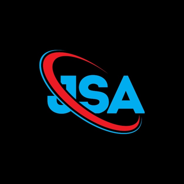 Logotipo de JSA JSA letra JSA letra diseño de logotipo iniciales JSA logotipo vinculado con círculo y mayúscula monograma logotipo JSA tipografía para negocios de tecnología y marca inmobiliaria