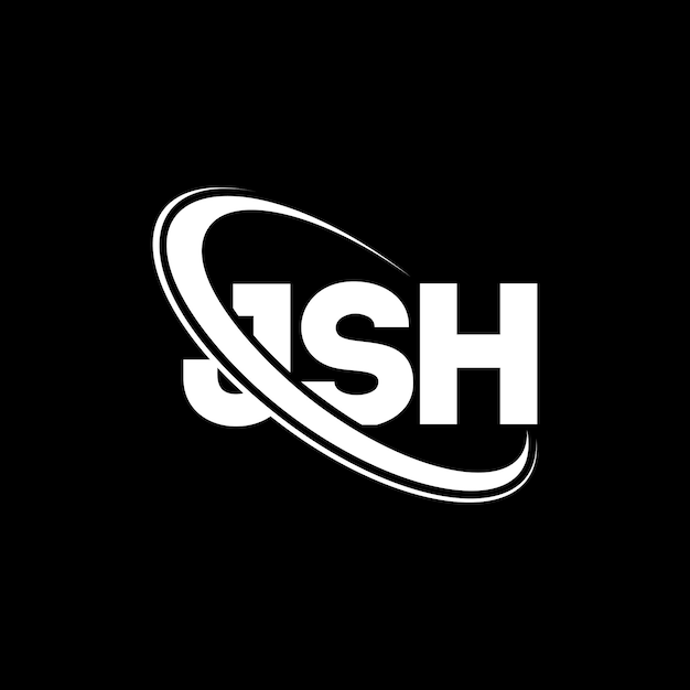 Logotipo de JSH JSH letra JSH letra diseño de logotipo iniciales JSH logotipo vinculado con círculo y mayúscula monograma logotipo JSH tipografía para negocios de tecnología y marca inmobiliaria