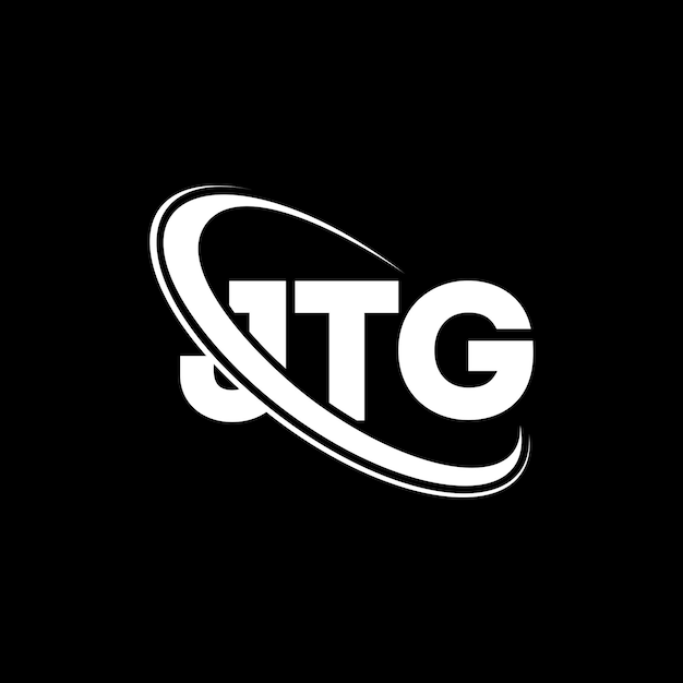 Logotipo JTG letra JTG letra diseño logotipo iniciales JTG logotipo vinculado con círculo y mayúscula monograma logotipo JTG tipografía para negocios de tecnología y marca inmobiliaria