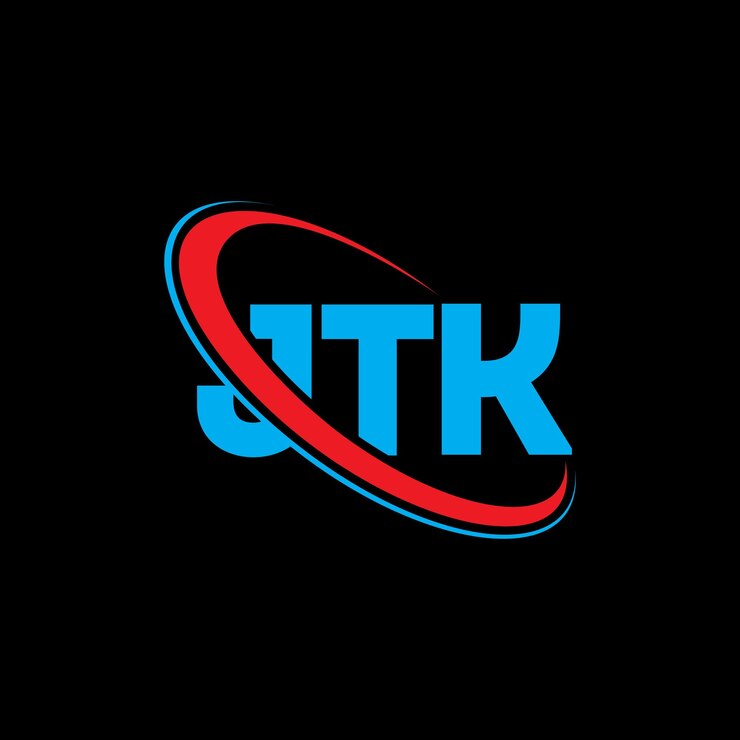 Vector logotipo jtk letra jtk letra diseño logotipo iniciales jtk logotipo vinculado con círculo y mayúscula monograma logotipo jtk tipografía para negocios de tecnología y marca inmobiliaria