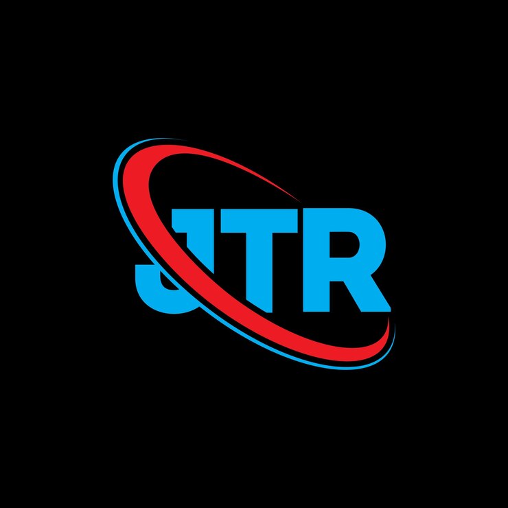 Vector logotipo jtr jtr letra jtr letra diseño logotipo iniciales jtr logotipo vinculado con círculo y mayúscula monograma logotipo jtr tipografía para negocios de tecnología y marca inmobiliaria