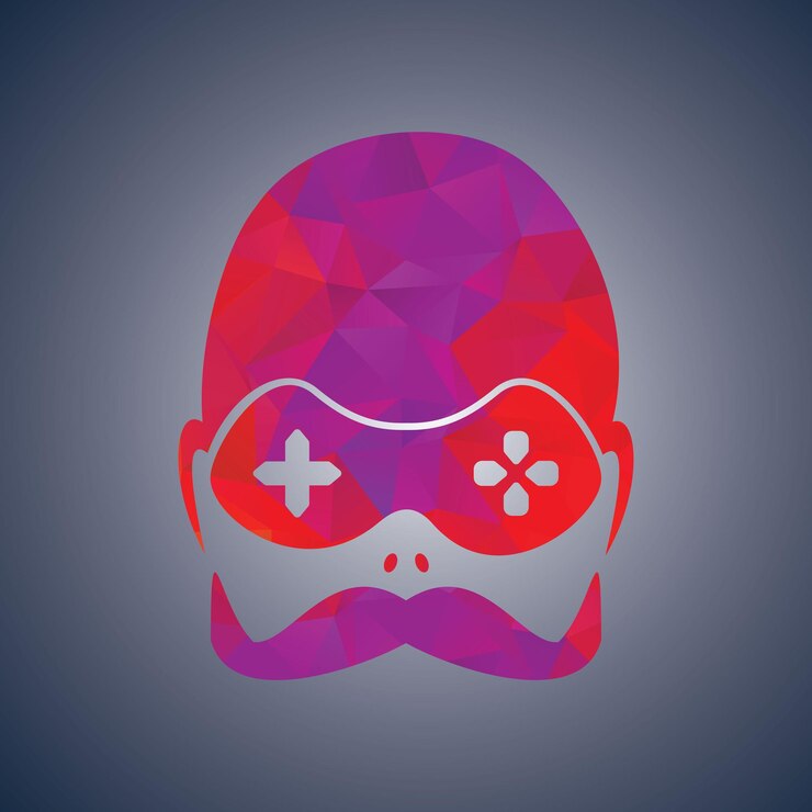 Vector logotipo de juego con bigote diseño de vector de mascota de juego