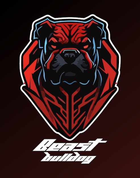 Vector logotipo de juego bulldog esport