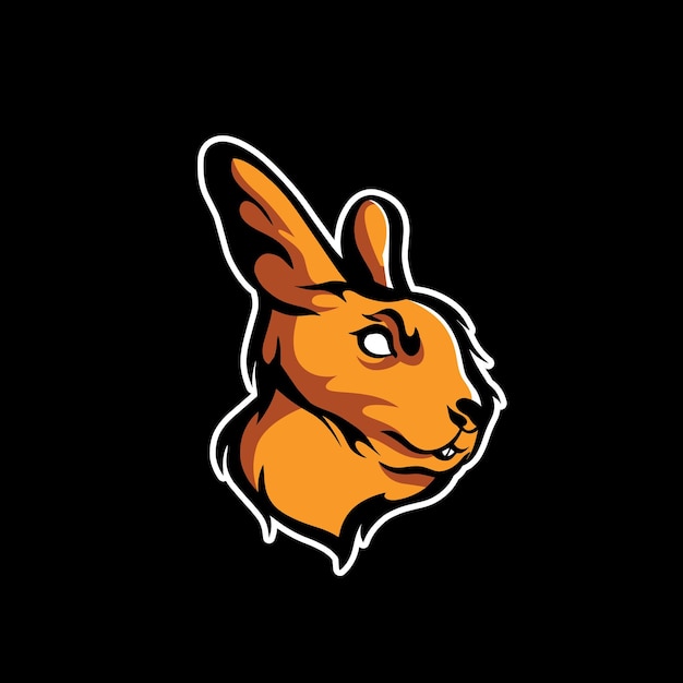 Logotipo de juego de esports de mascota de conejo