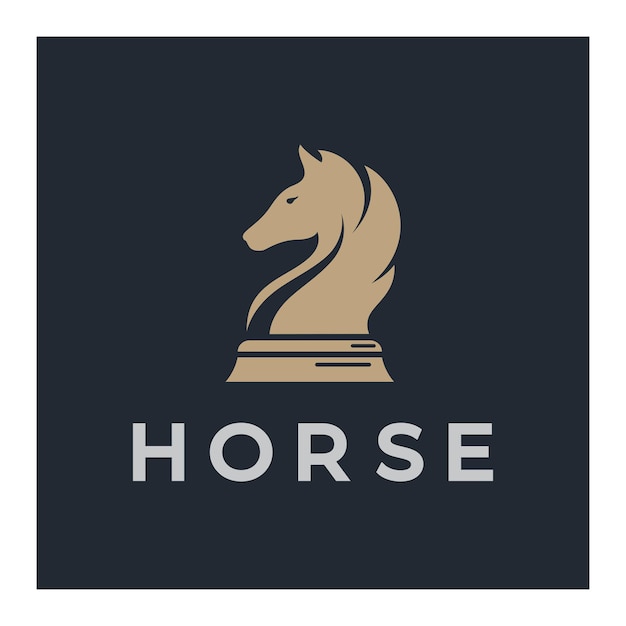 Logotipo del juego de estrategia de ajedrez con el ministro de peón del rey del caballo y la torre Logotipo para el equipo de ajedrez del torneo de ajedrez