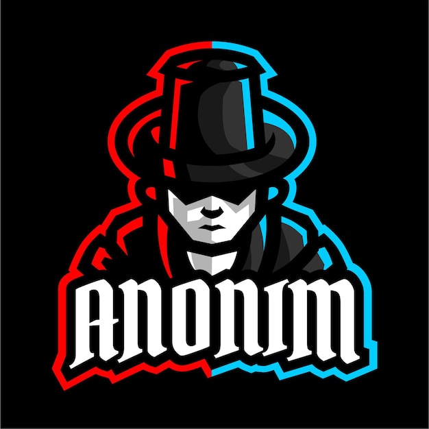 Vector logotipo de juego de mascota anonim