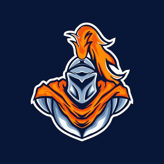 Vector logotipo de juego de mascota de caballero